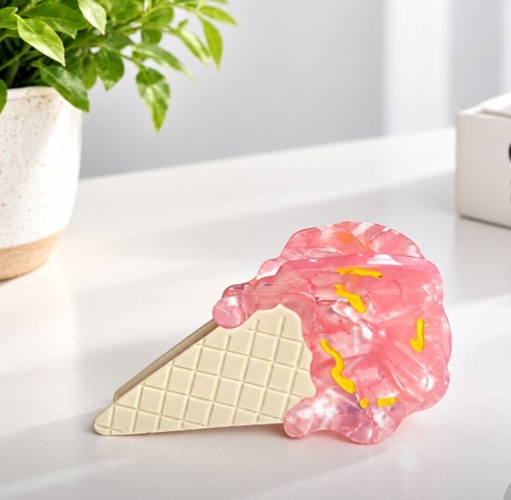 Acetate Ice Cream Cone Hair Claw Clip New